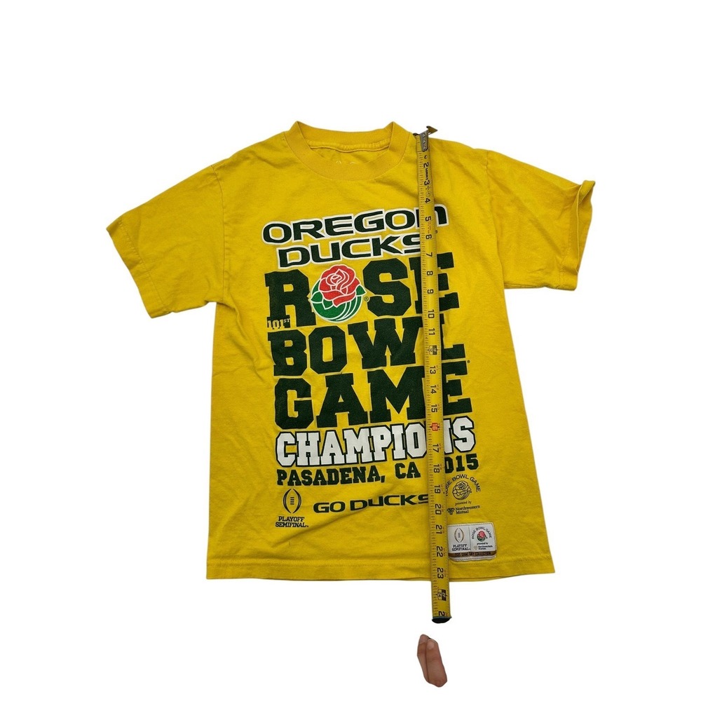 Oregon Ducks Rose Bowl Game Champions 2015 Kids Yellow Graphic T-Shirt Size S